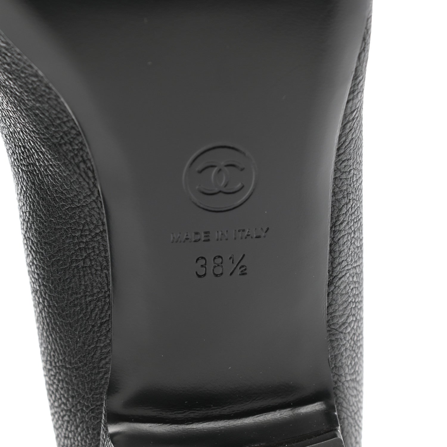 Chanel Calfskin CC Mocassin Loafers 38.5 Black 6 of 8