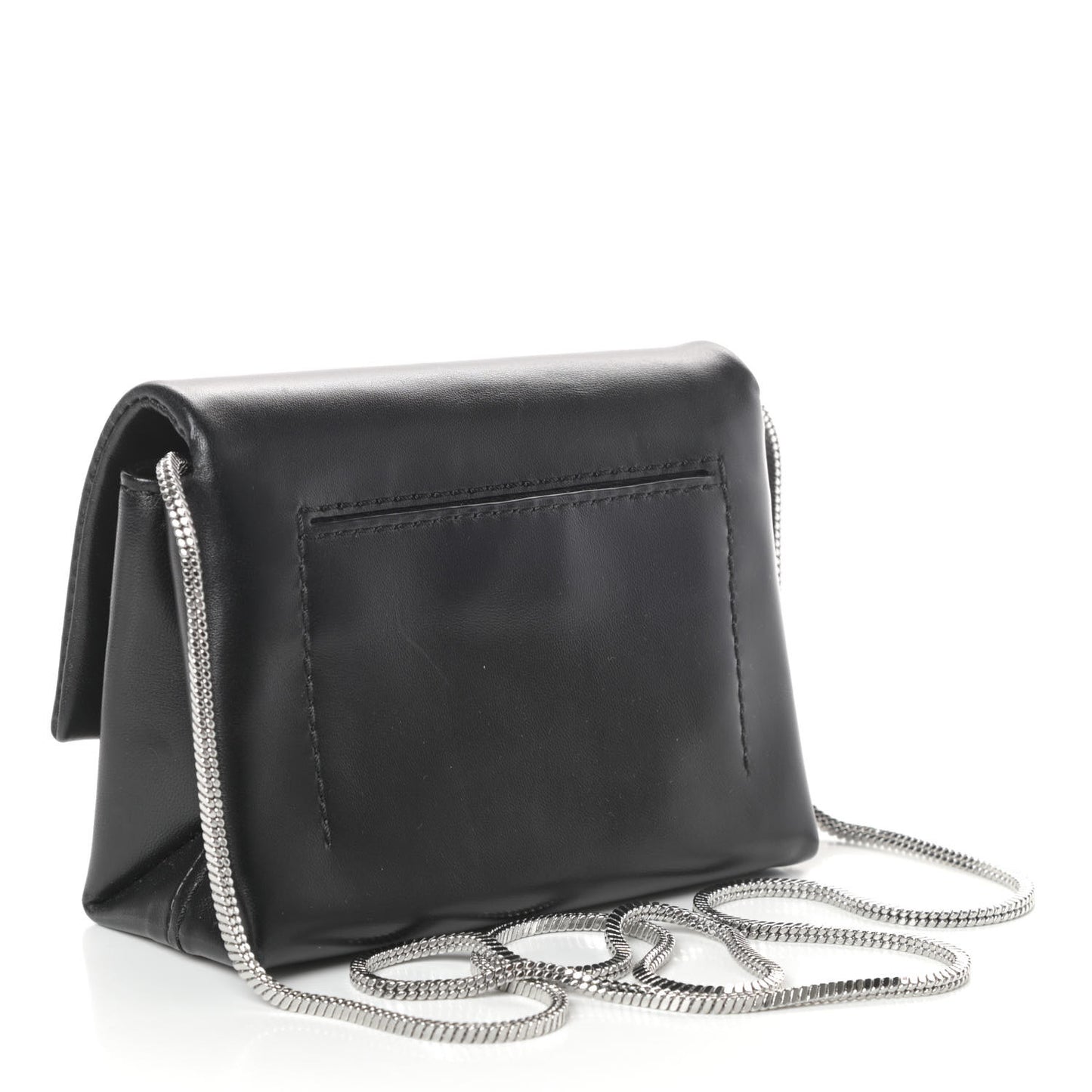 Calfskin Alix Soft Flap Clutch Black