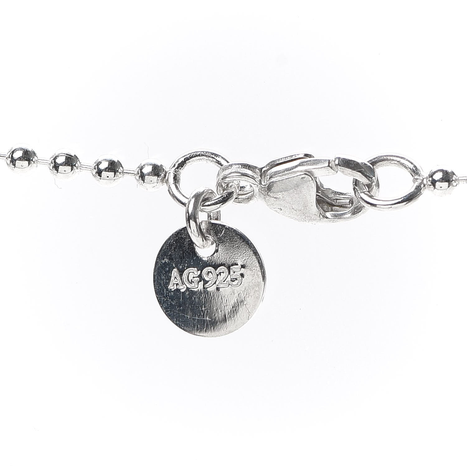 Tiffany Sterling Silver Round Tag Bead Necklace 4 of 5