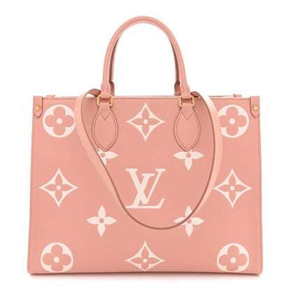 Louis Vuitton Empreinte Monogram Giant Onthego MM  Rose Trianon Creme 1 of 9