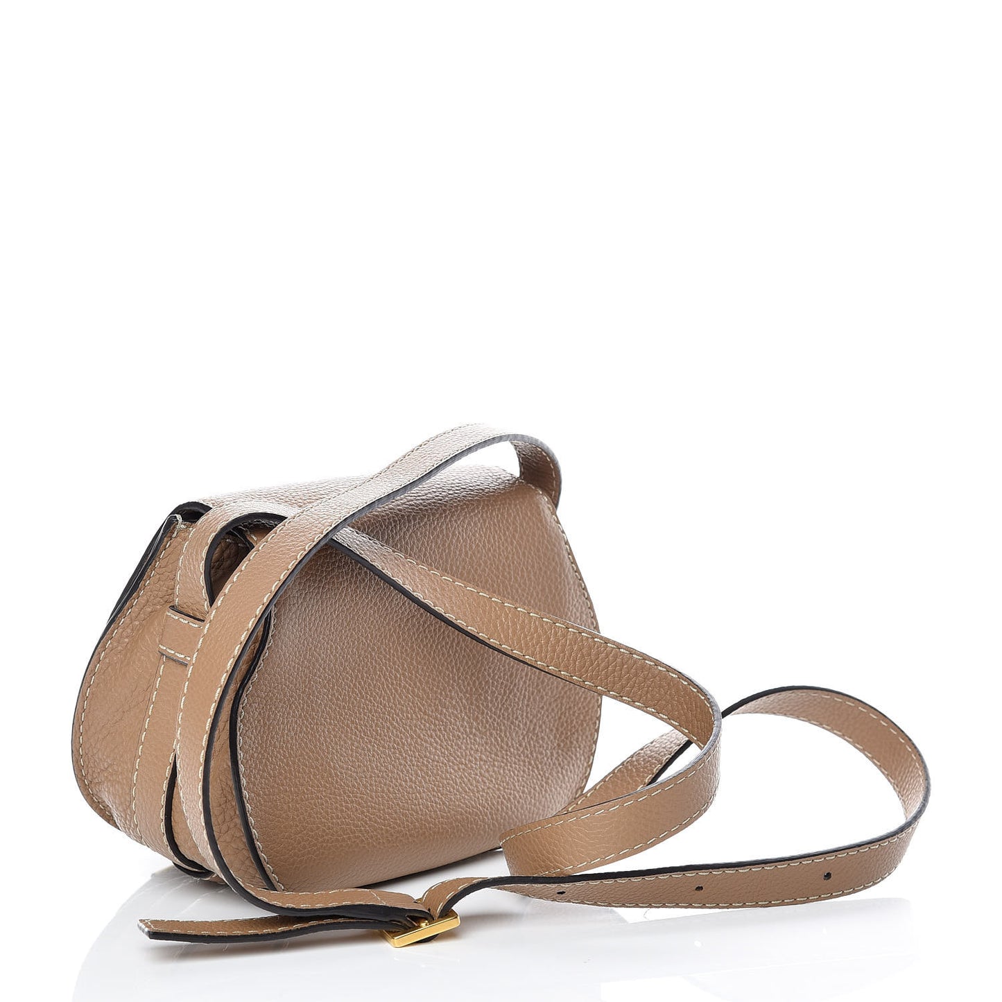 Calfskin Mini Marcie Round Crossbody Bag Nut