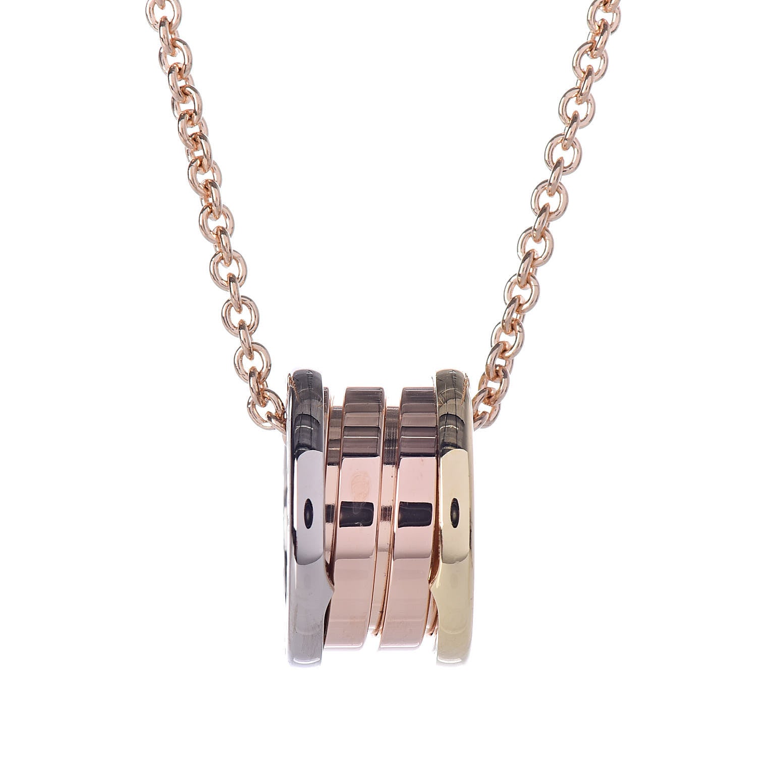 Bulgari 18K Rose White Yellow Gold B.Zero1 Pendant Necklace 4 of 6