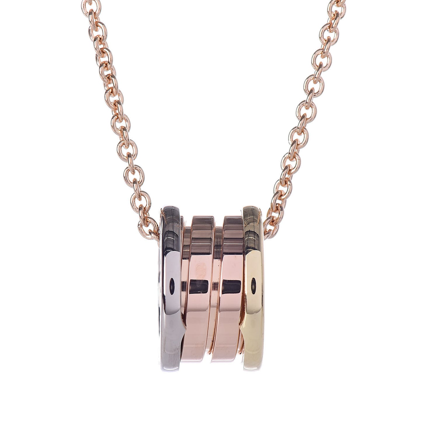 18K Rose White Yellow Gold B.Zero1 Pendant Necklace