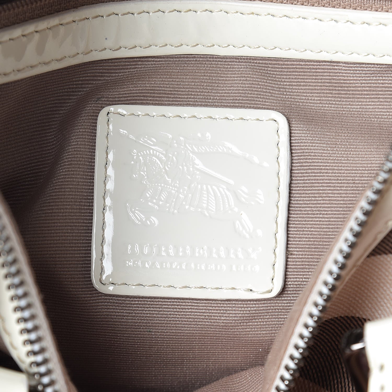Burberry Supernova Check Patent Mini Chester Bowling Bag White 6 of 15