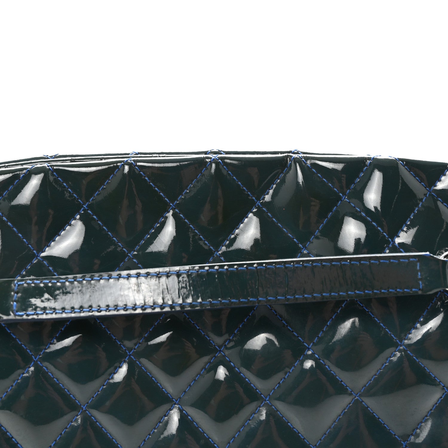 Chanel Patent Quilted Large Just Mademoiselle Bowling Bag Dark Blue 8 of 10