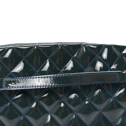 Chanel Patent Quilted Large Just Mademoiselle Bowling Bag Dark Blue 8 of 10