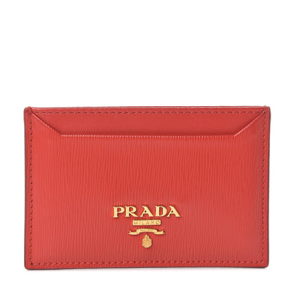 Prada Vitello Move Metal Card Case Lacca 1 of 5