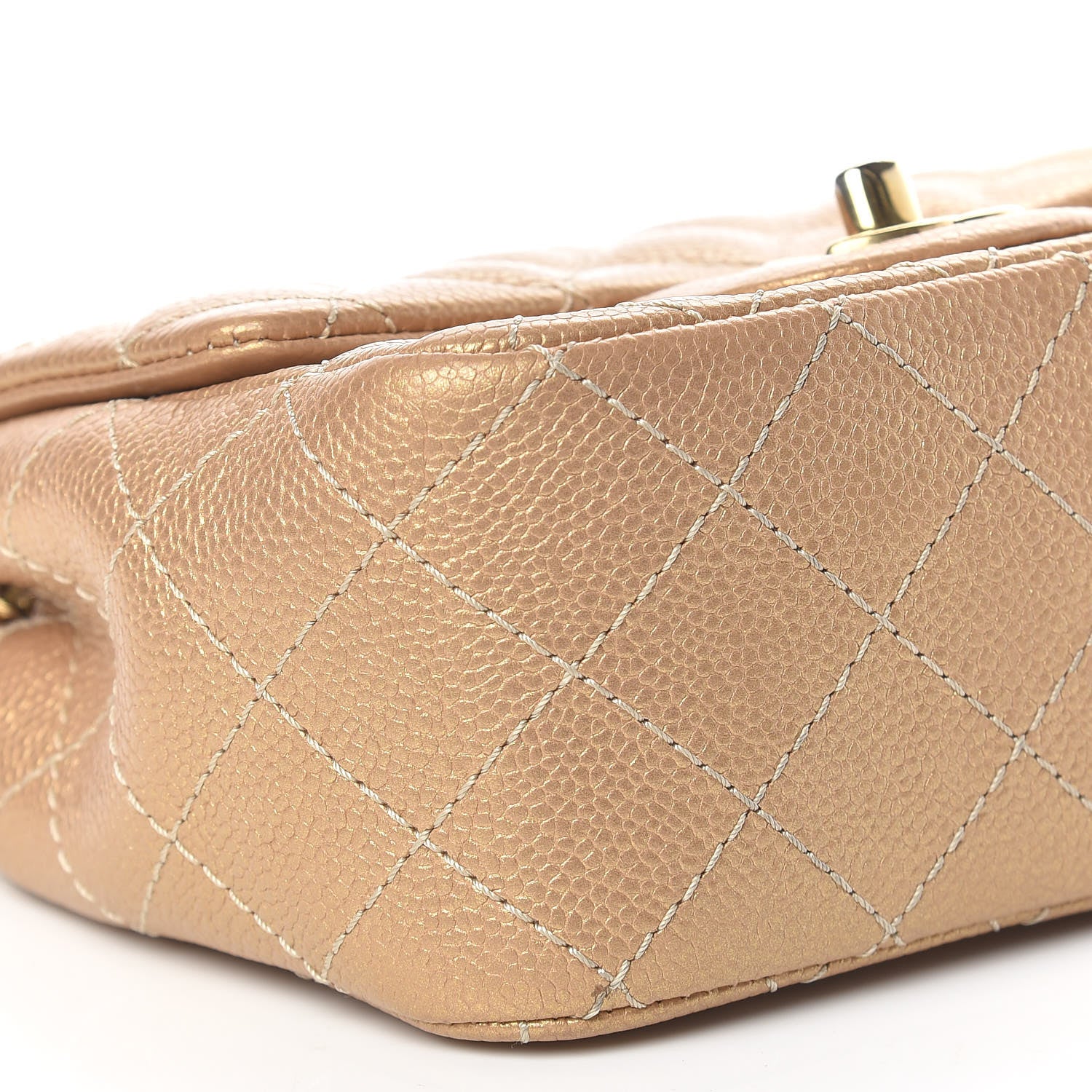 Chanel Metallic Caviar Quilted Mini Square Flap Gold 6 of 11
