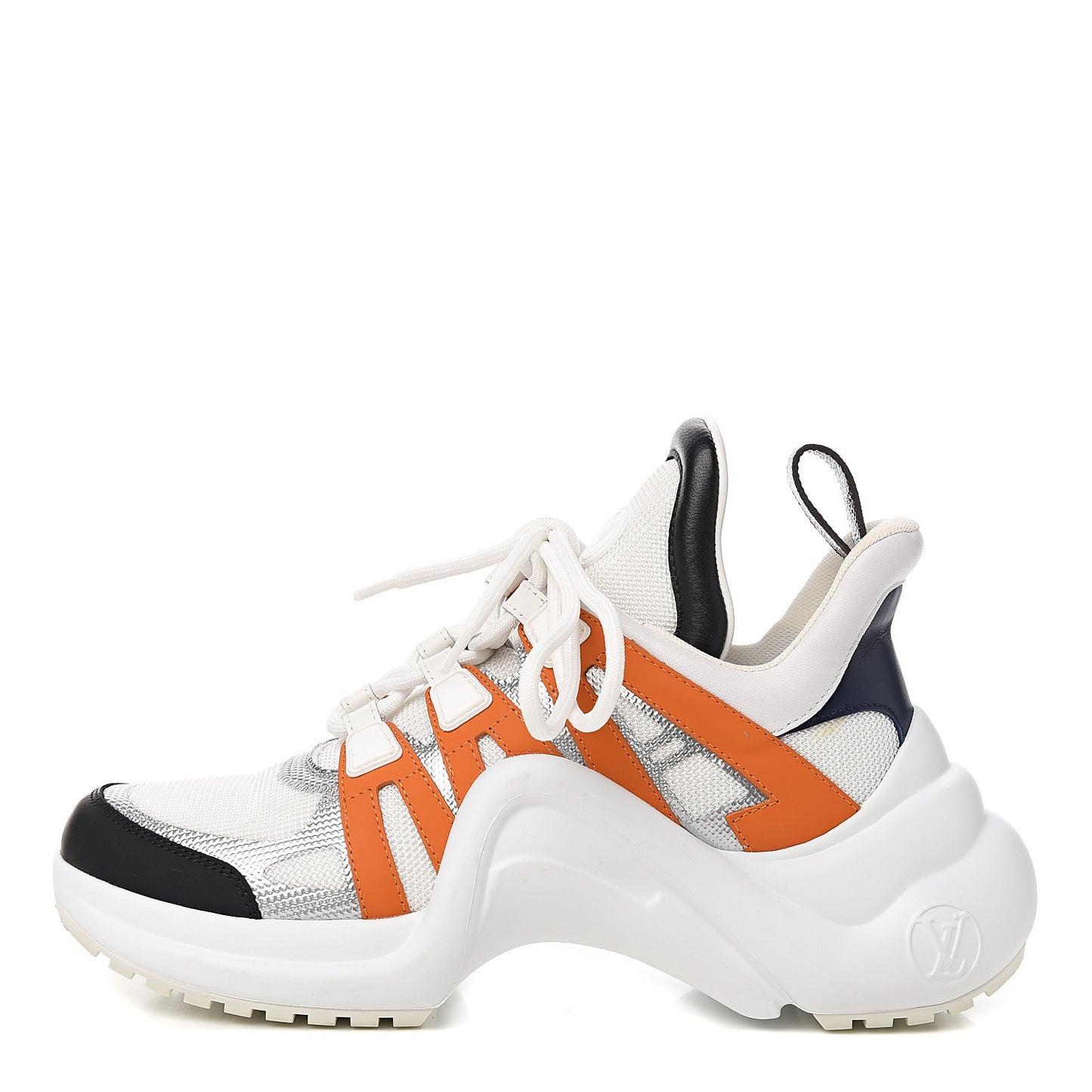 Calfskin Technical Nylon LV Archlight Sneakers 37 White Orange Blue