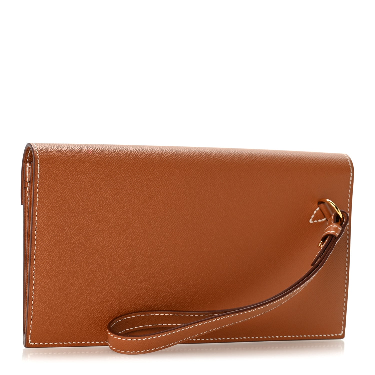 Hermes Madame Calfskin Kelly Pocket Long Wallet Gold 3 of 8