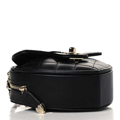 Chanel Lambskin Quilted CC In Love Heart Clutch With Chain Black 4 of 10