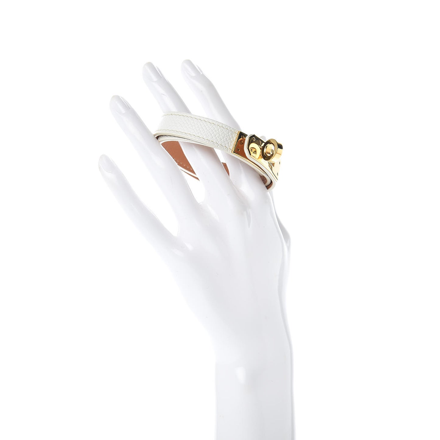 Epsom Kelly Double Tour Bracelet M White