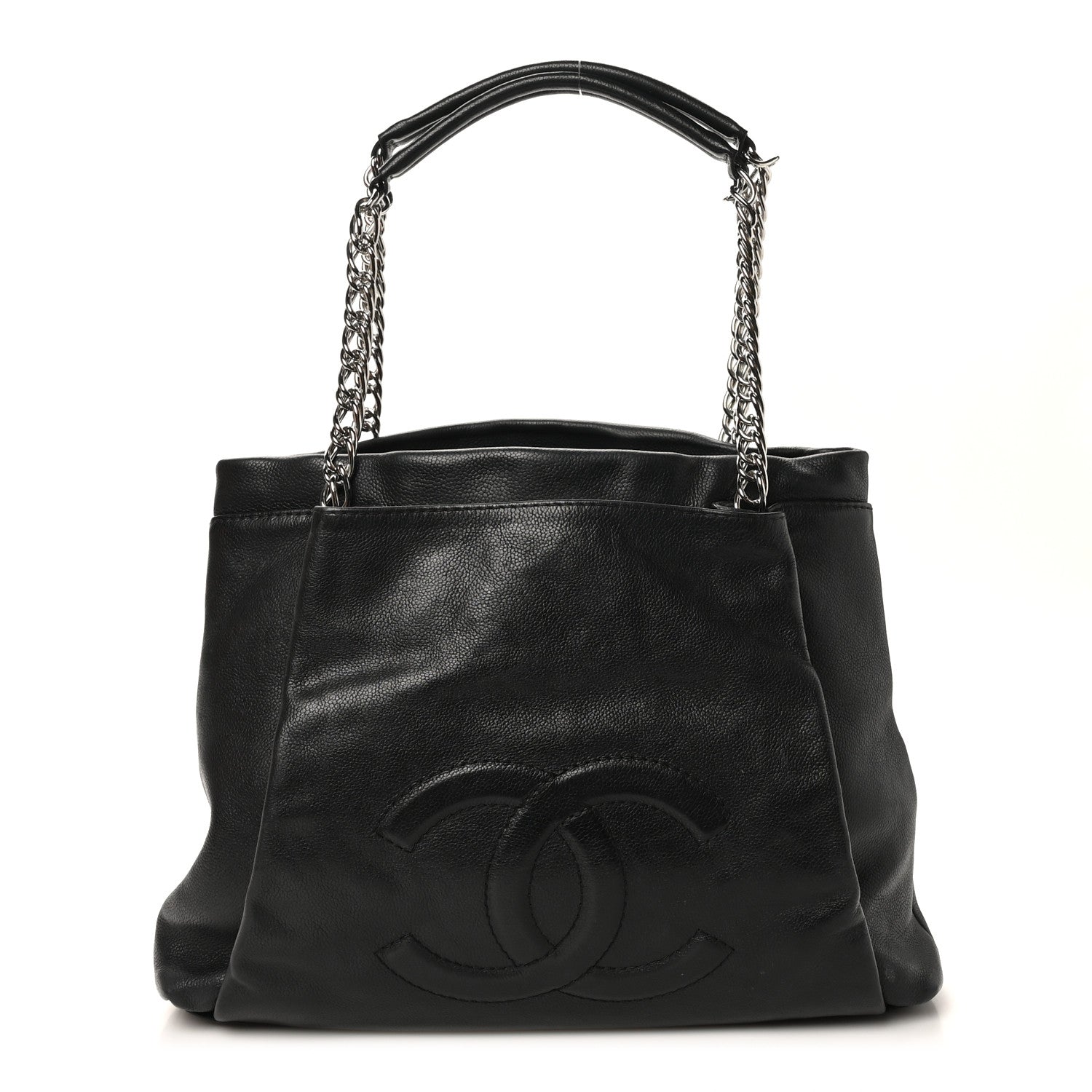 Chanel Caviar Large CC Tuck Tote Black 1 of 10