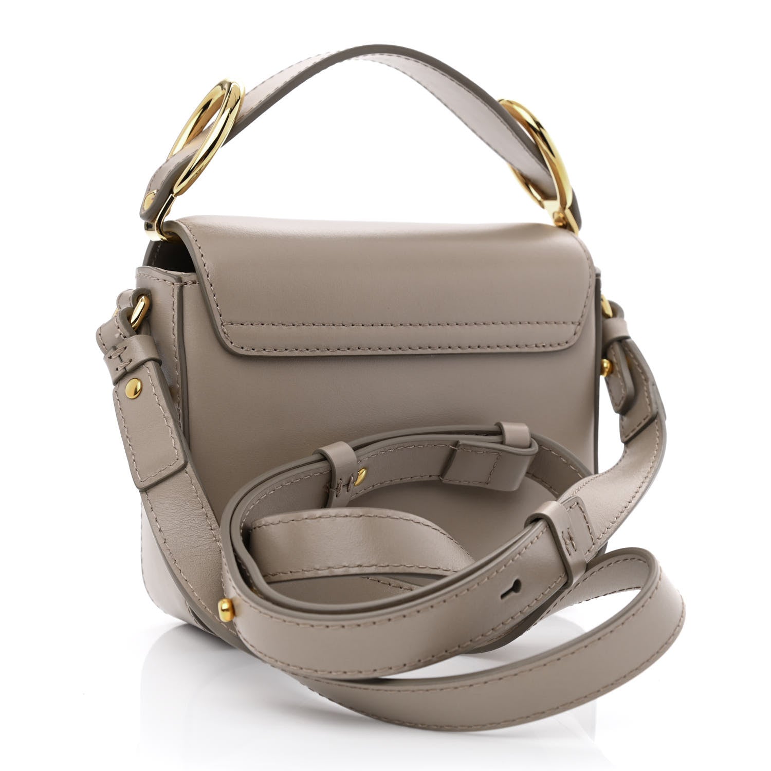 Chloe Shiny Calfskin Suede Mini C Double Carry Motty Grey 3 of 10