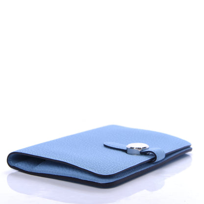 Hermes Togo Dogon Compact Wallet Bleu Paradis 4 of 6
