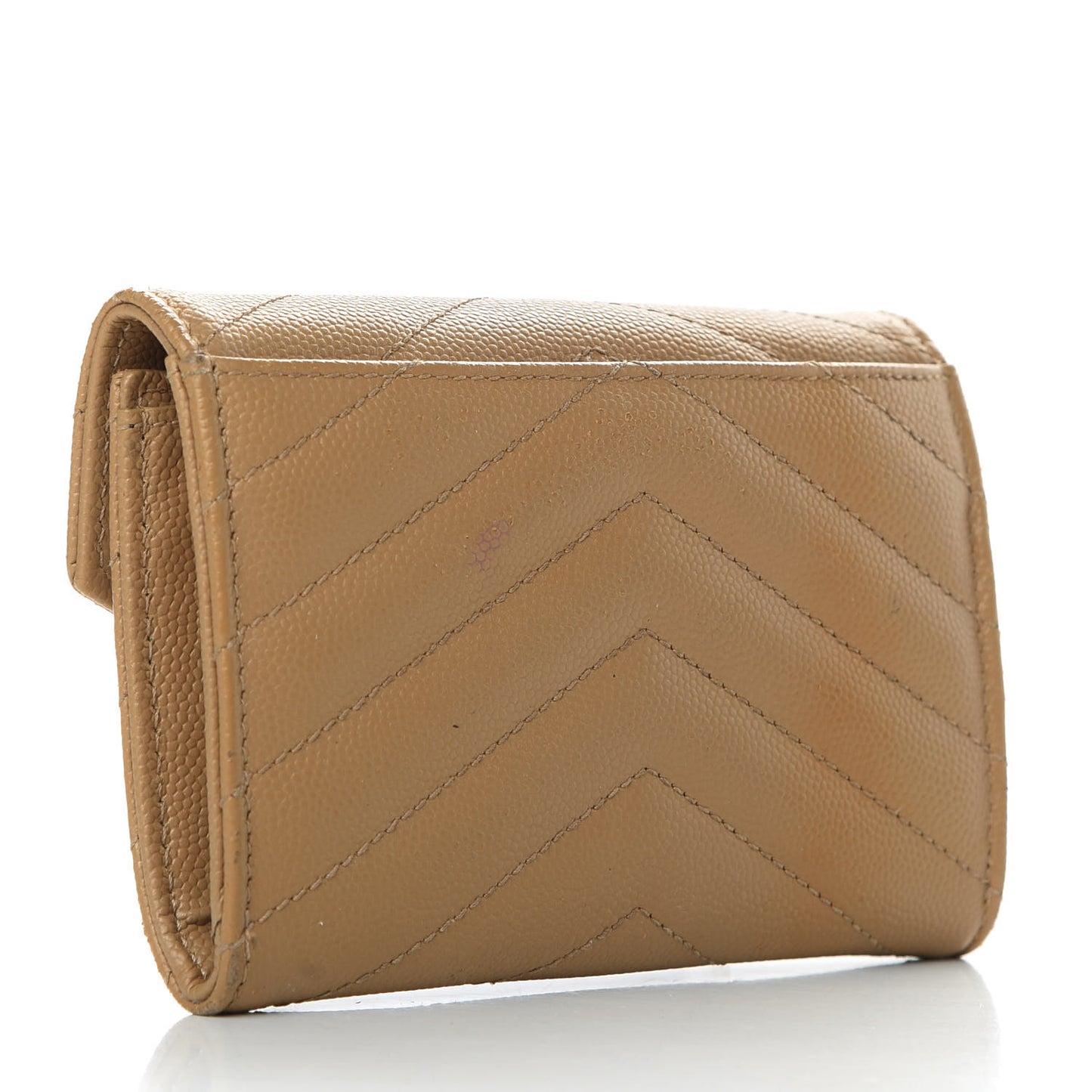 Grain De Poudre Matelasse Chevron Small Monogram Envelope Wallet Dune