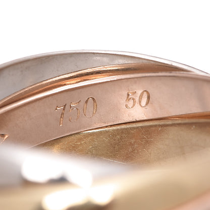 Cartier 18K Pink Yellow White Gold Five Band Les Must De Trinity Ring 50 5.25 3 of 5