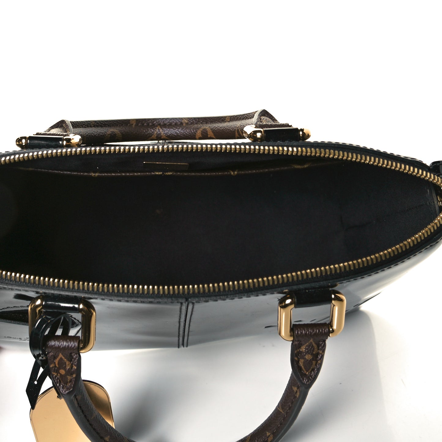 Patent Calfskin Miroir Tote Black