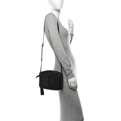 Saint Laurent Calfskin Matelasse Monogram Monochrome Lou Camera Bag Black 2 of 11