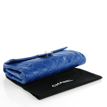 Chanel Calfskin Stitched Thin City Flap Blue 4 of 8