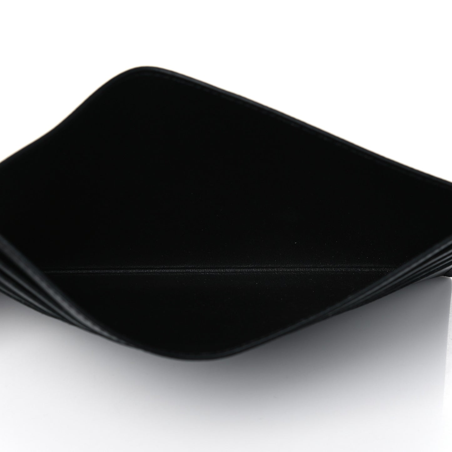 Calfskin Felicie Chain Wallet Card Holder Insert Black