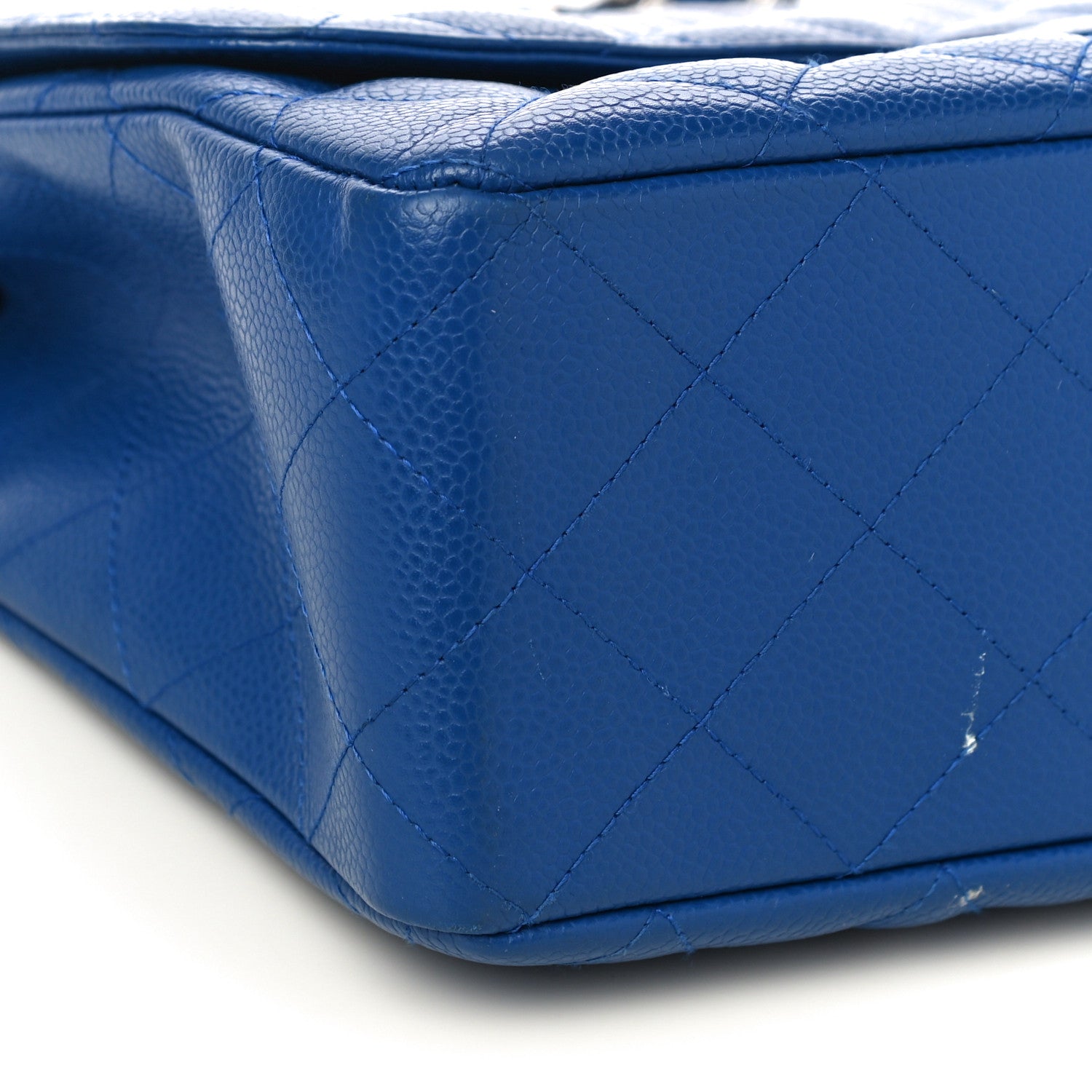 Chanel Caviar Quilted Jumbo Single Flap Blue 9 of 15