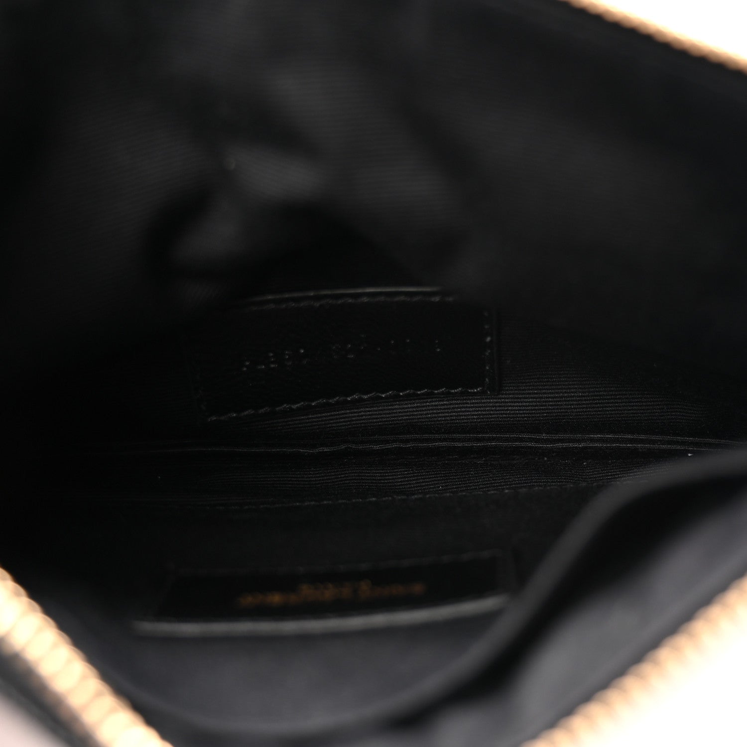 Saint Laurent Grain De Poudre Chevron Monogram Bill Pouch Black 5 of 8