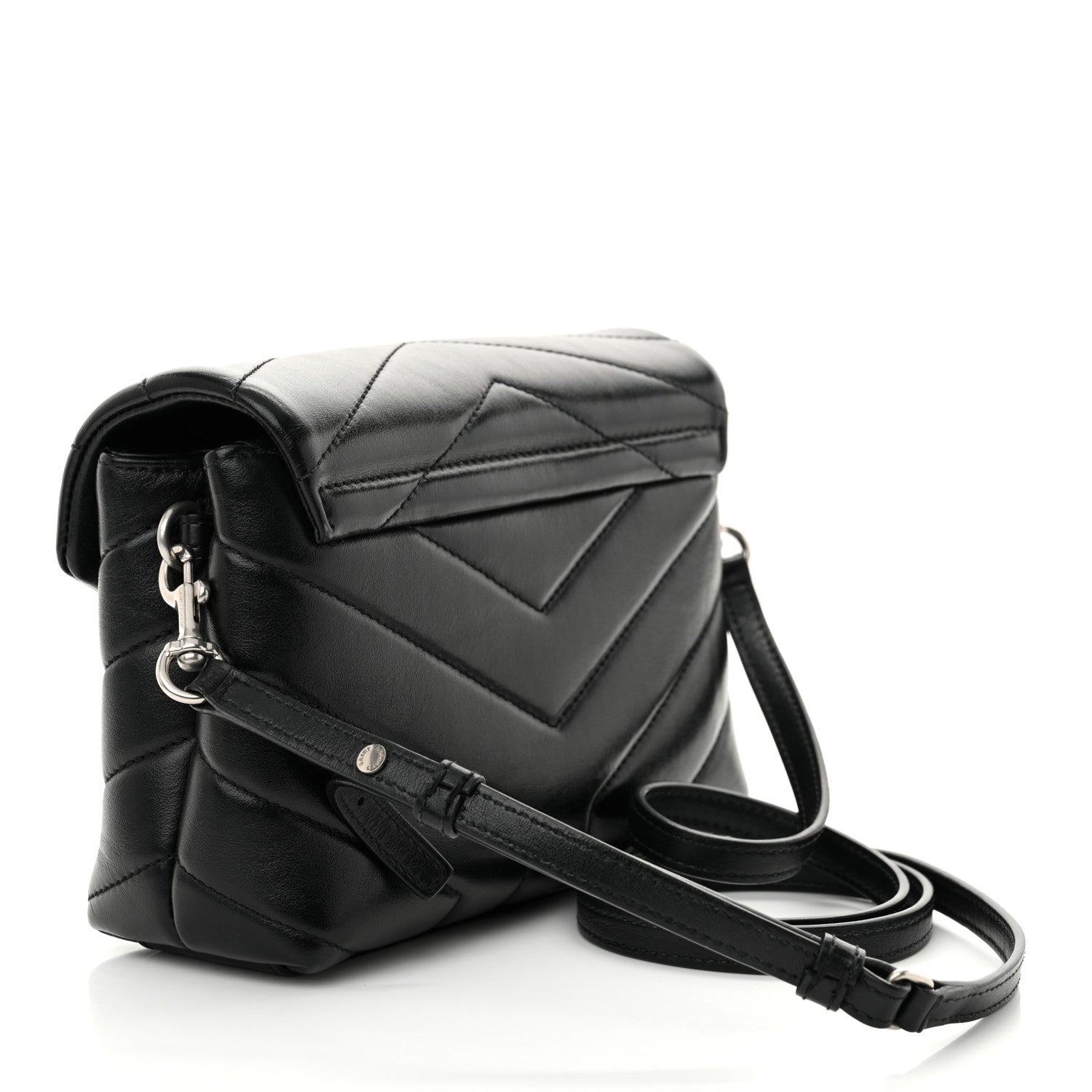 Saint Laurent Calfskin Y Quilted Monogram Toy Loulou Crossbody Bag Black 3 of 11