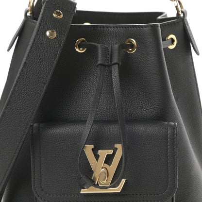 Louis Vuitton Calfskin Lockme Bucket MM Black 10 of 11