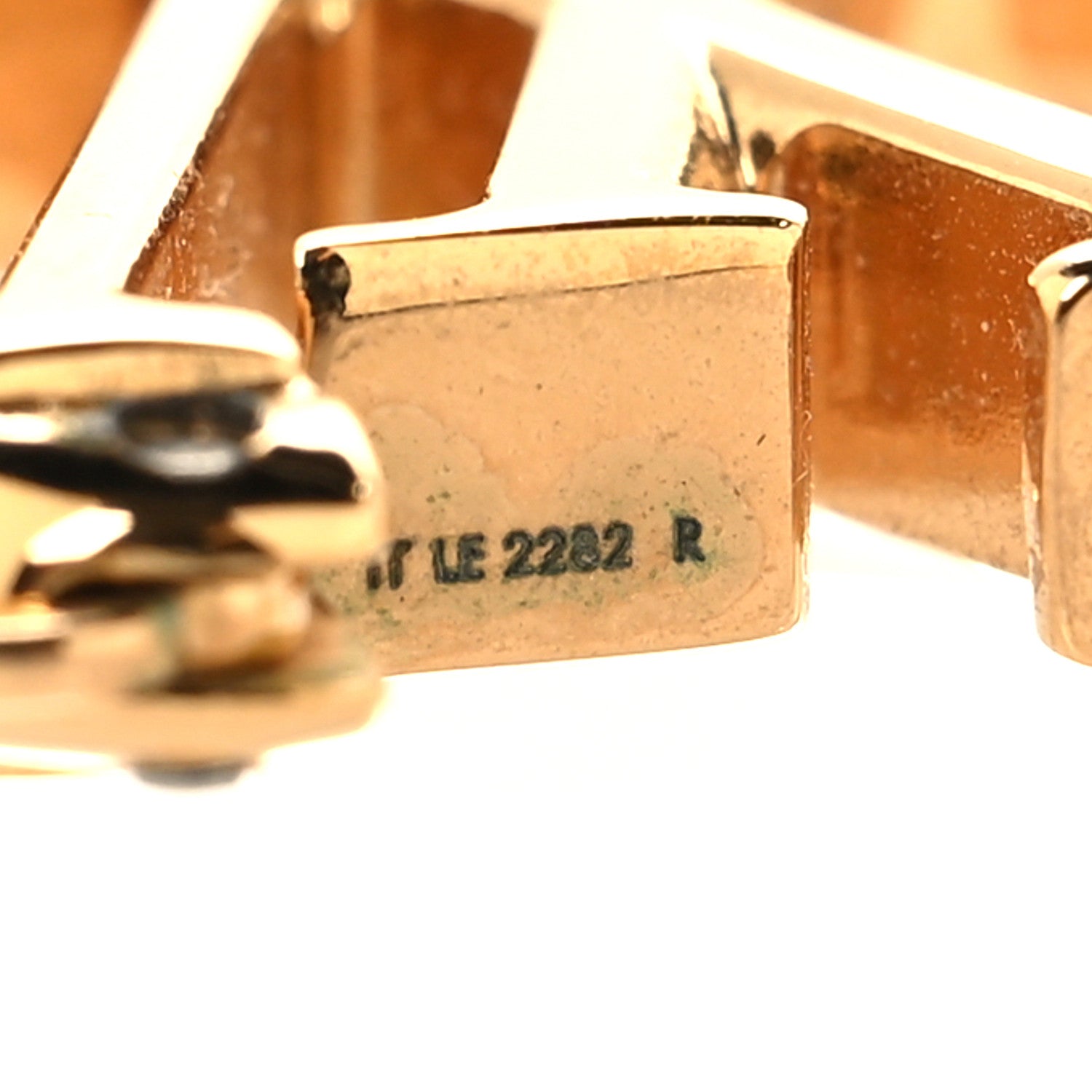 Louis Vuitton Metal Small Louise Hoop Earrings Gold 4 of 5