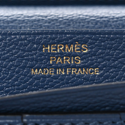 Hermes Chevre Mysore Bearn Gusset Wallet Bleu Agate 6 of 9