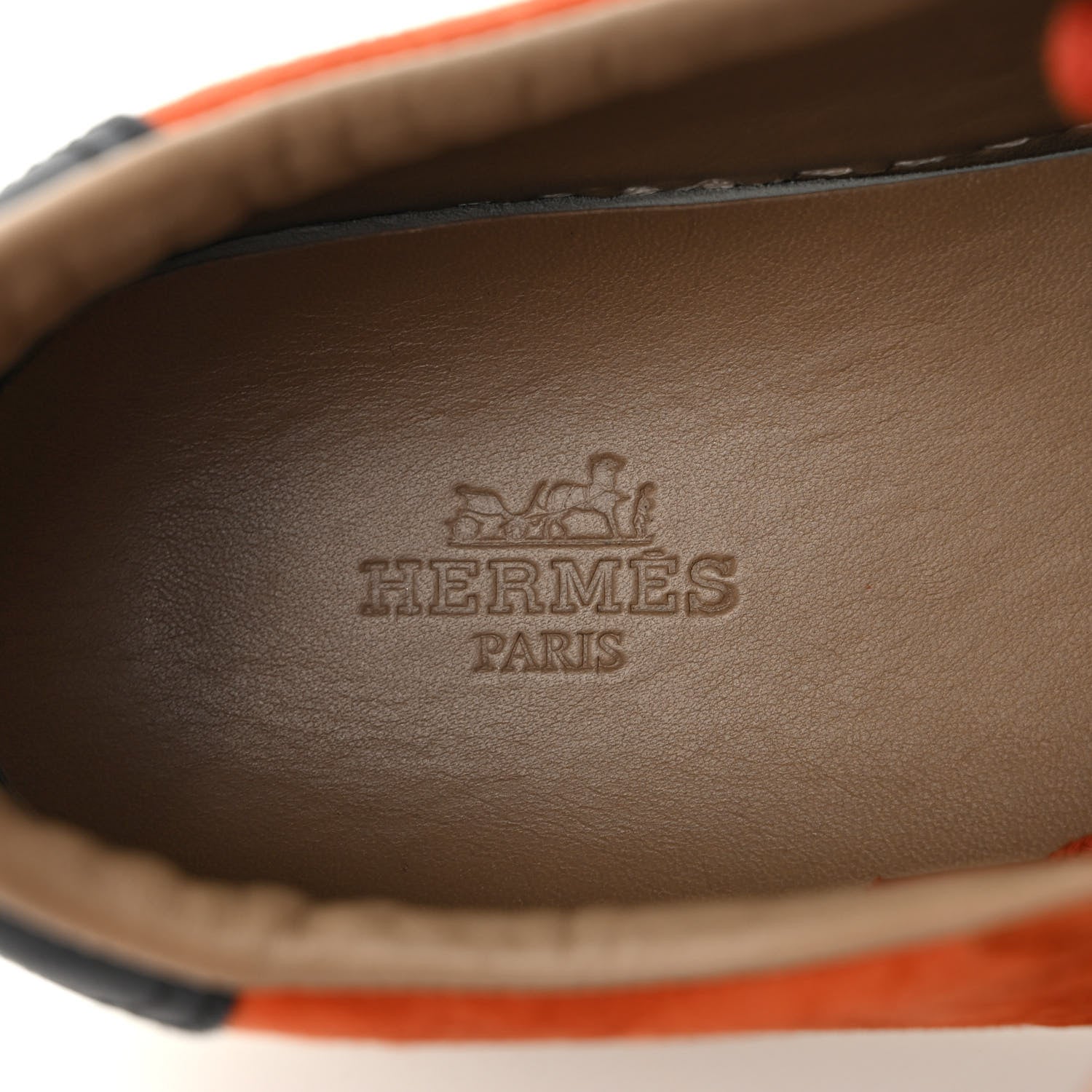 Hermes Chevre Velours Womens Quicker Sneakers 38 Orange Brulee Black 8 of 10