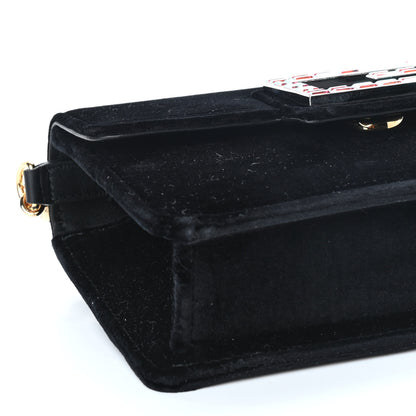 Gucci Velvet Crystal Square G Shoulder Bag Black 8 of 9