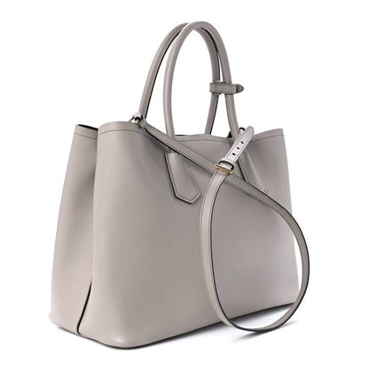 Prada Saffiano Cuir Medium Double Bag Argilla 3 of 13