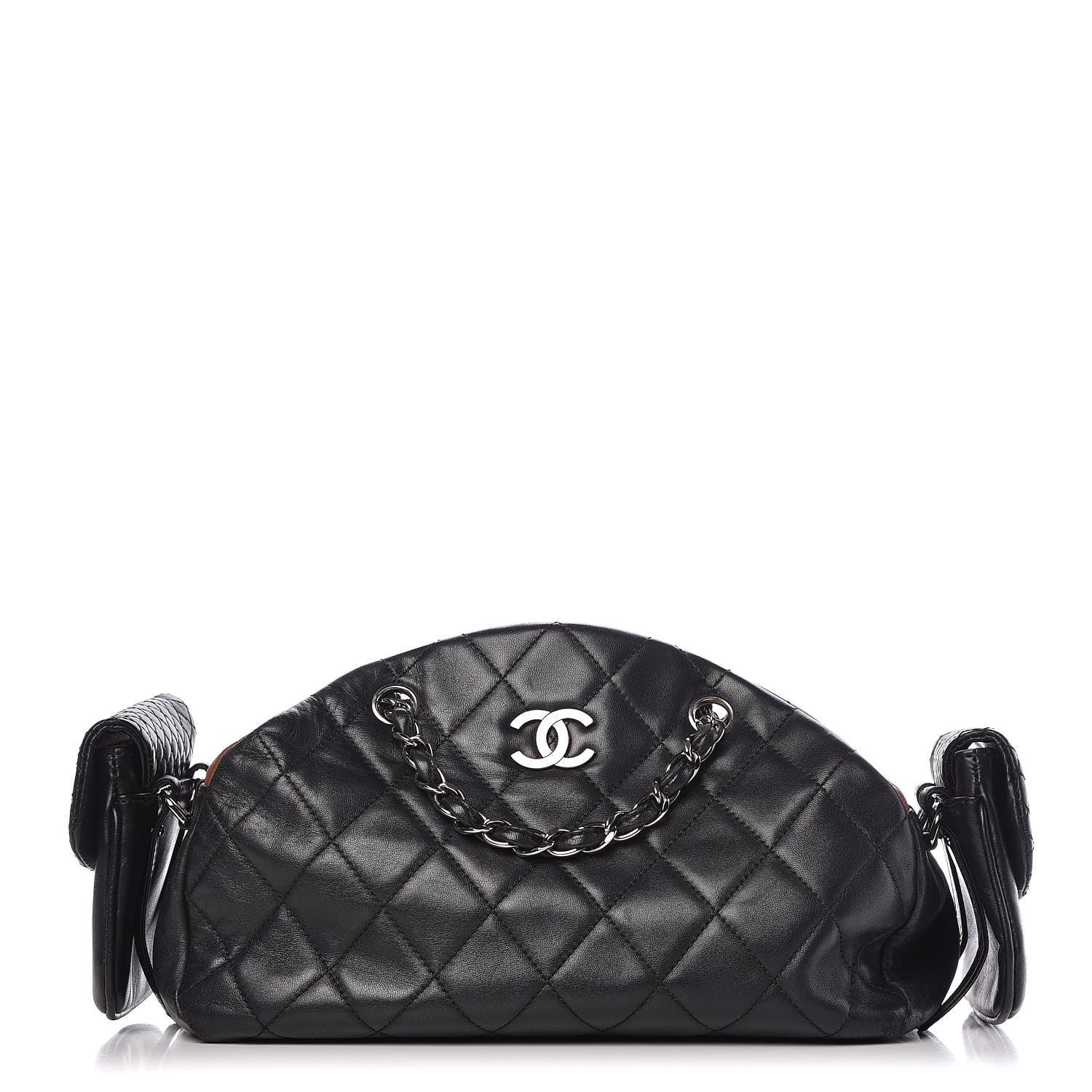 Chanel Lambskin Quilted Multipocket Bowling Bag Black 1 of 11