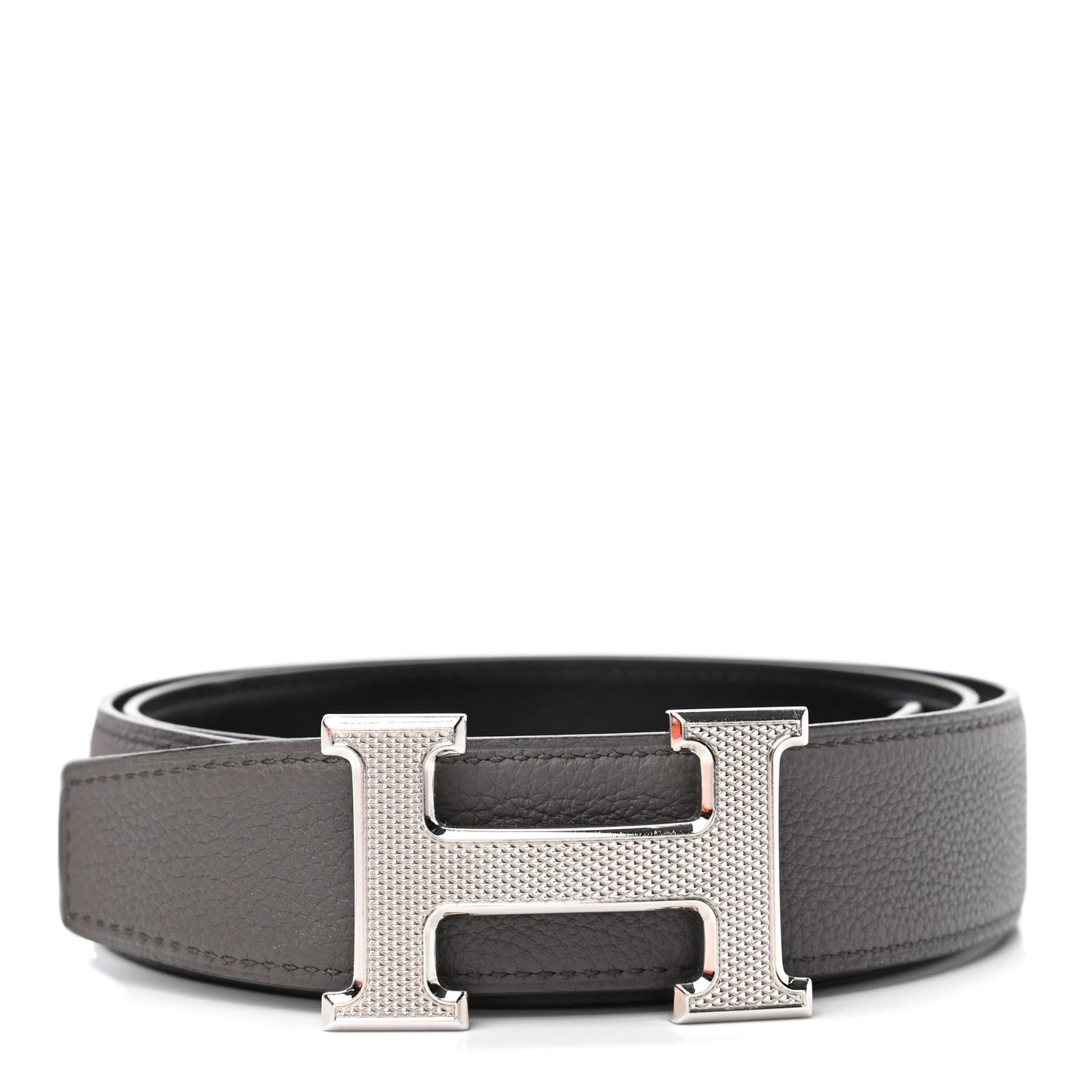 Box Togo 32mm Guilloche H Belt 85 Black Etain