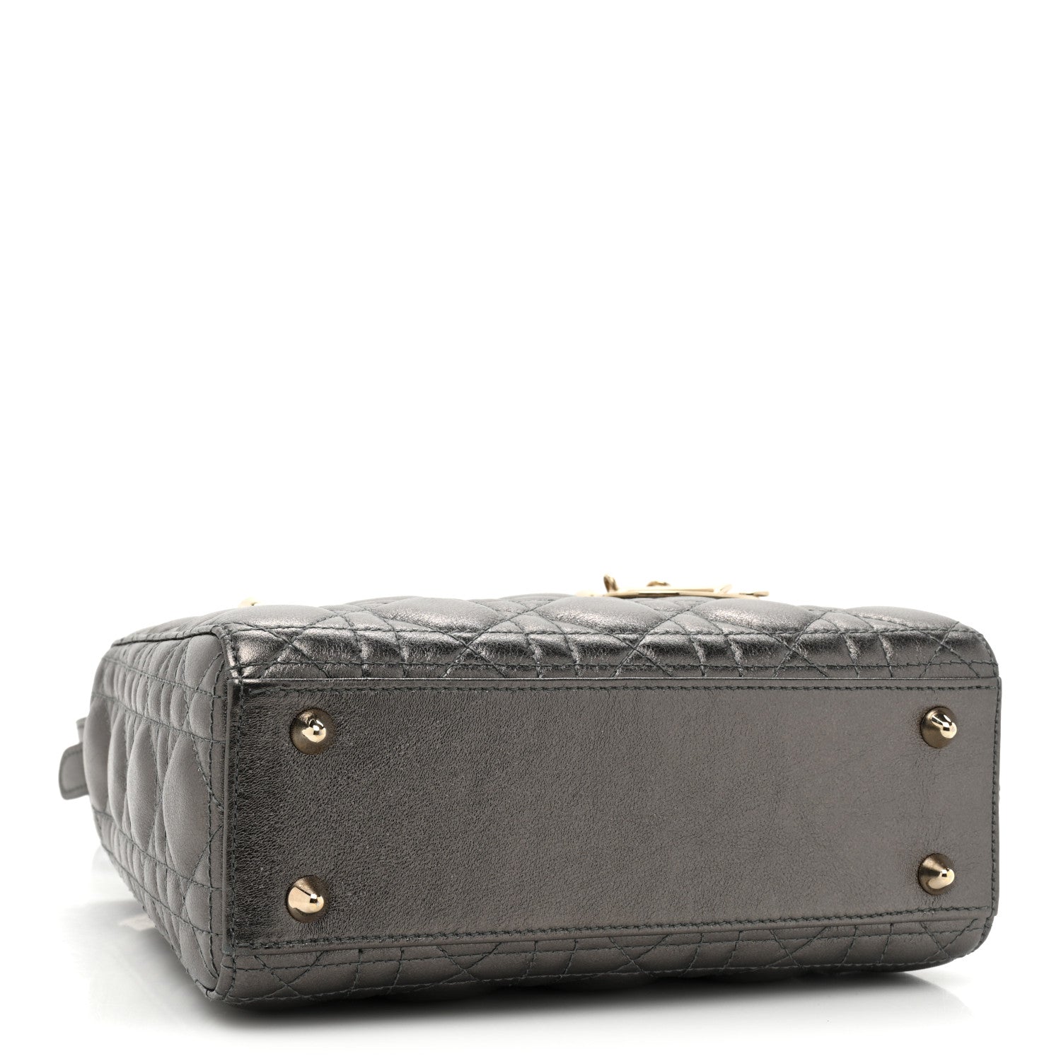 Christian Dior Lambskin Cannage Small My ABCDior Lady Dior Metallic Grey 4 of 14