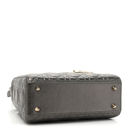 Christian Dior Lambskin Cannage Small My ABCDior Lady Dior Metallic Grey 4 of 14