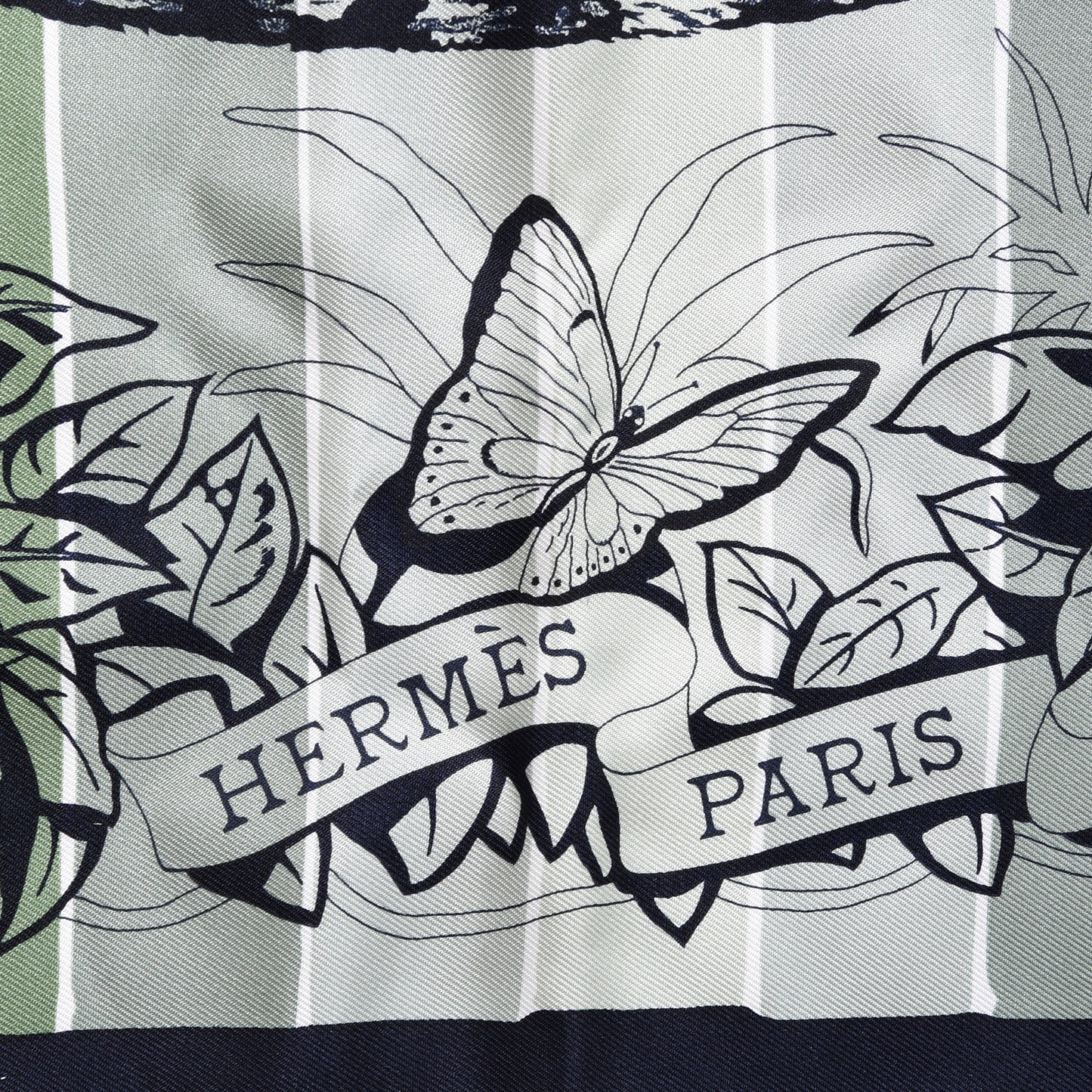 Silk Carre Jungle Love Rainbow Scarf 90 Marine Vert Petrole