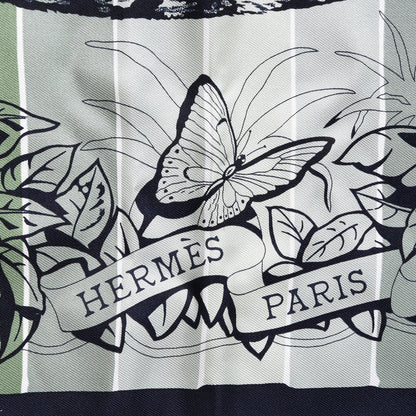 Hermes Silk Carre Jungle Love Rainbow Scarf 90 Marine Vert Petrole 5 of 5