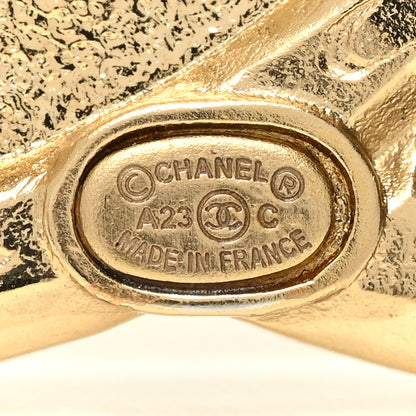 Chanel Crystal Quilted CC Brooch Gold 4 of 5