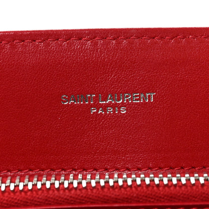 Saint Laurent Calfskin Y Quilted Monogram Medium Loulou Chain Satchel Red 6 of 9