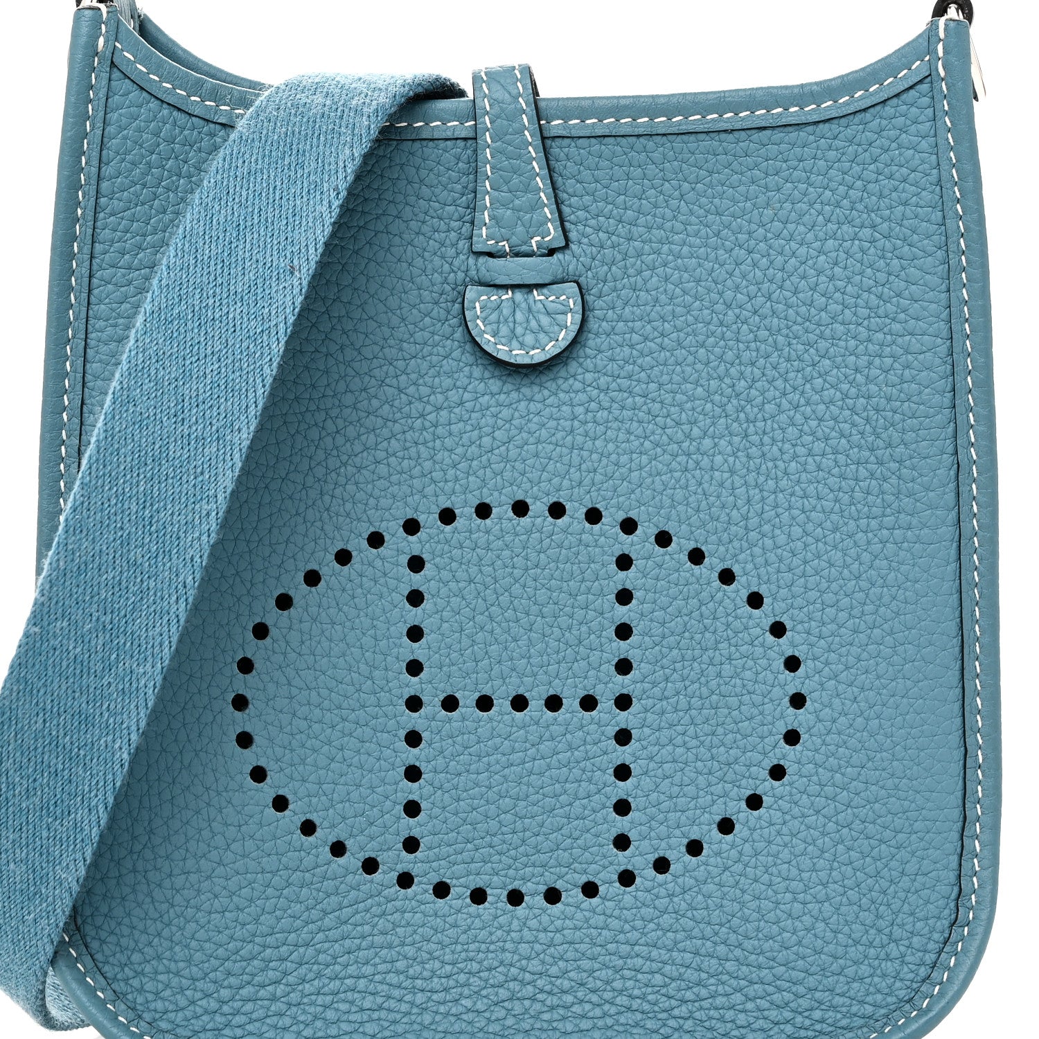 Hermes Taurillon Clemence Evelyne TPM New Blue Jean 8 of 11