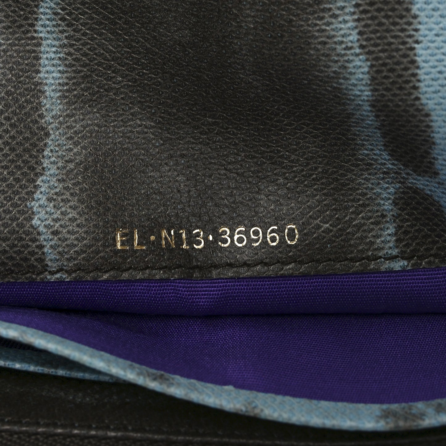 Karung Calfskin Serpenti Forever Long Wallet Blue Brown