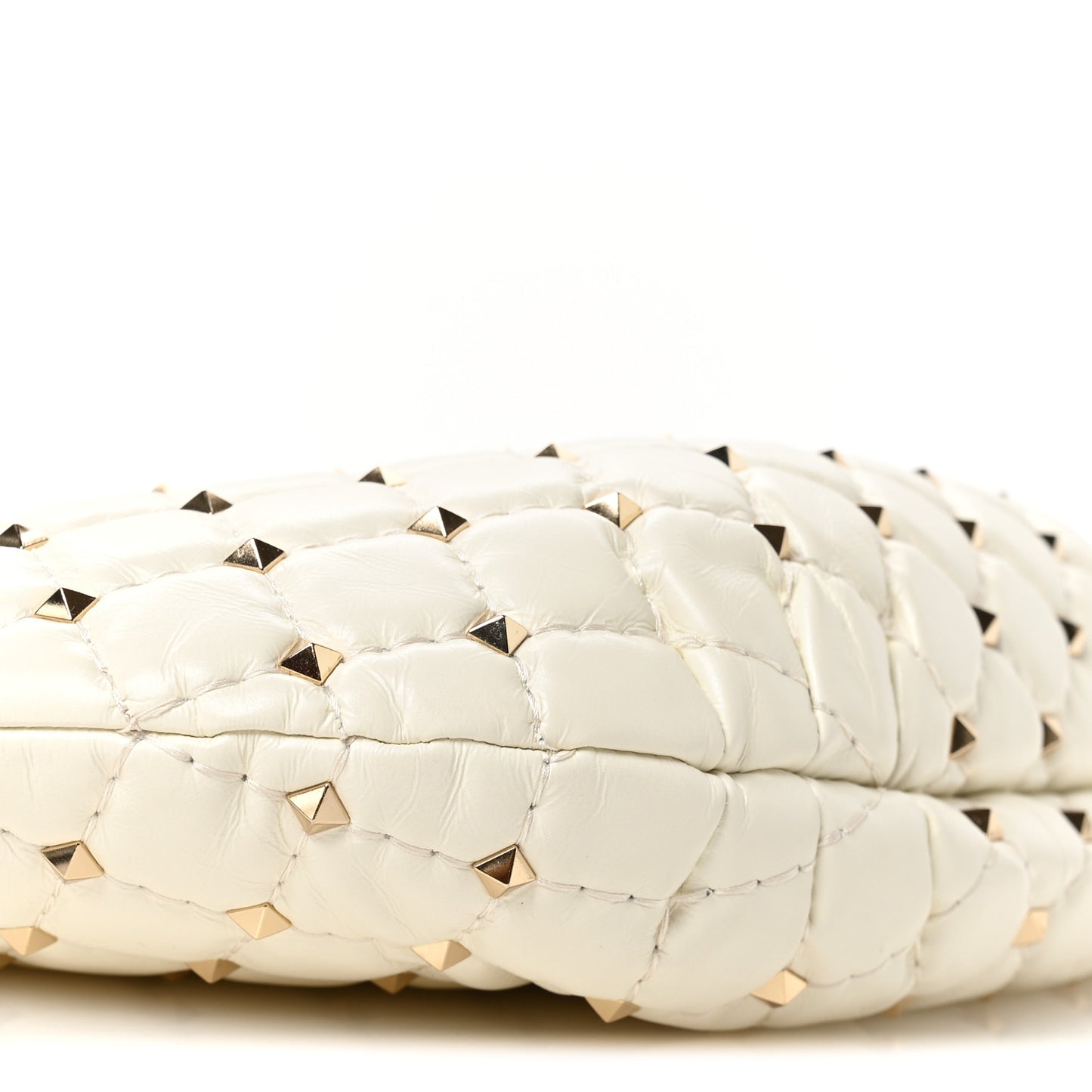 Nappa Small Rockstud Spike Hobo Ivory
