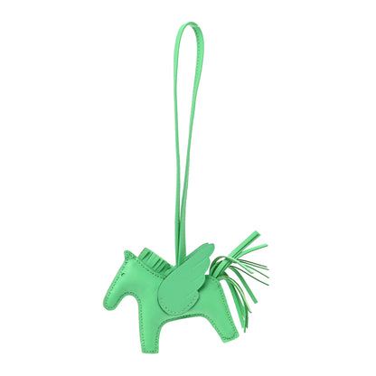 Hermes Milo Lambskin Grigri Rodeo Pegase Horse Bag Charm PM Vert Comics 1 of 6