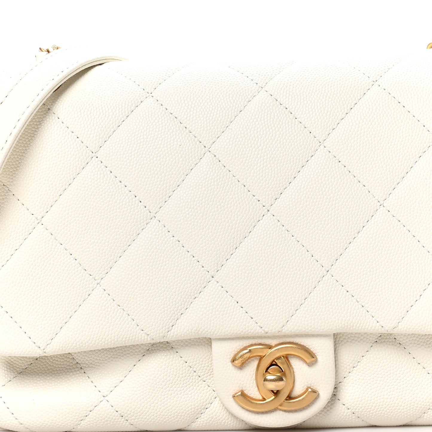 Caviar Quilted Mini Flap White