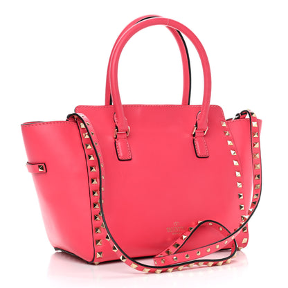 Valentino Garavani Vitello Small Rockstud Double Handle Tote Raspberry 2 of 4