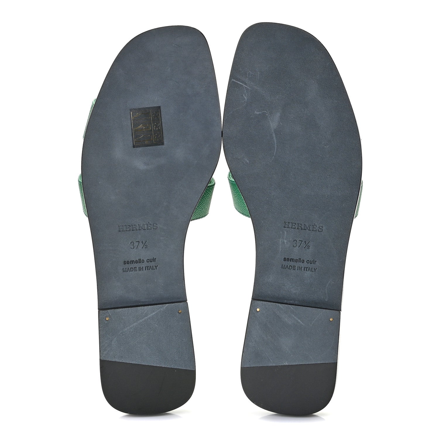 Hermes Epsom Oran Sandals 37.5 Malachite 6 of 10