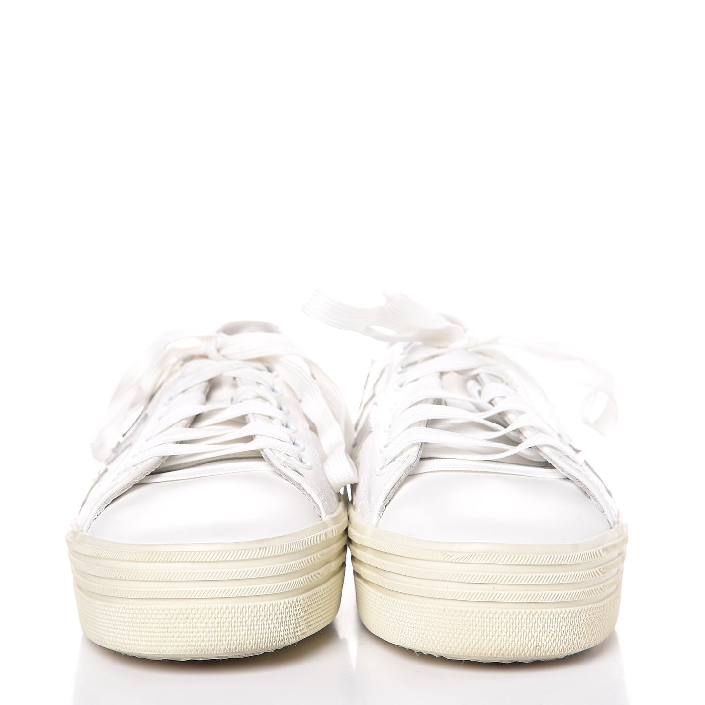 Calfskin Star Court Sneakers 39.5 White Argent